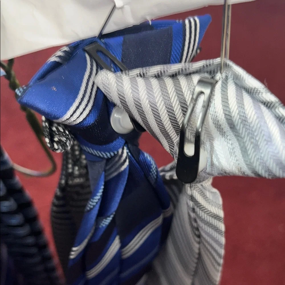 Stylish Kids Clip On Ties Set - Blue, Gray, White